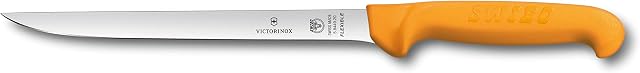 Victorinox "Swibo" Fish Filleting Knife Flexible with Narrow Handle with 20 cm Blade, Stainless Steel, Yellow, 30 x 5 x 5 cm