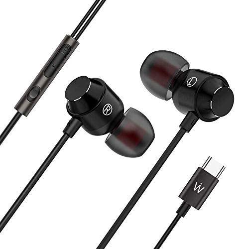 Wissenschaft Jp53M Type-C Bullets Earphones Magnetic Headphones (Work With Phones Without 3.5Mm Jack) (Black)