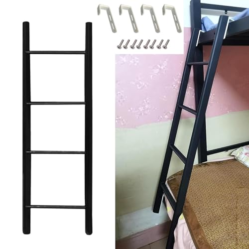 Escalera para litera con ganchos ajustables y diseño recto de metal 2
