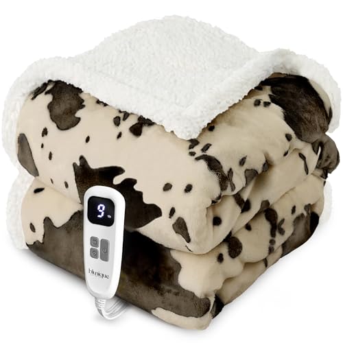 Image of Heated Blanket Throw Blanket - Fast Heating Electric Blanket, Soft Flannel Heated Throw with 4 Time Settings,10 Heating Settings, Warm Gifts for Women & Mom & Grandma