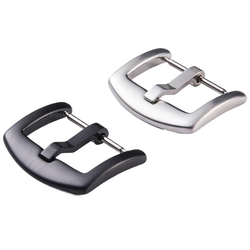 Paski do zegarków klamra szpilkowa, metalowa klamra paska do zegarka 14 mm-24 mm pasek do zegarka zapięcie ze stali nierdzewnej akcesoria 1 szt. (czarny, 24 mm)