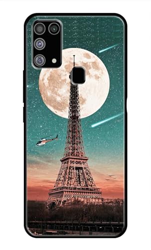 Image of Metal TPU Printed Back Cover for Samsung Galaxy F41 (Lovers Eiffel Tower) 360 Degree Protection | Camera Protection -25092024(AR)