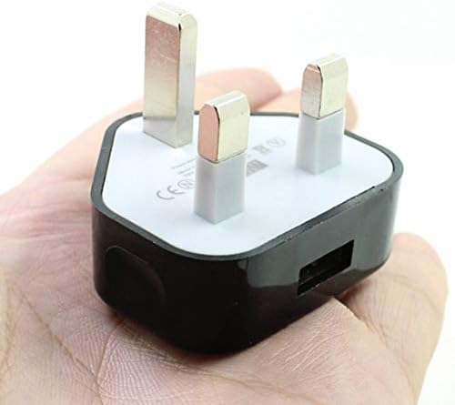 Triamisu UK Plug 3 Pin USB Plug Adapter Charger Power Plug Wall Socket USB Ports For Phones Tablets Chargeable Devices For Travel Home -Black