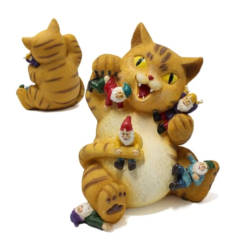 Nain de chat statuette de jardin résine déco extérieure - 2
