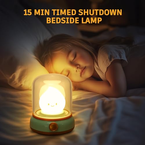 Ghost Campfire Night Light, Small Cute Desk Lamp, Dimmable Cordless Bedside Table Lamp, 2 Modes Rechargebale Battery Oprated Warm Night Light for Bedroom/Kids/Baby Nursery, Vintage Ambient Lighting - Thumbnail 4