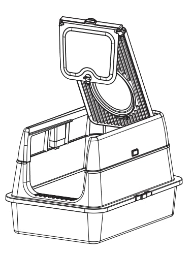 Enclosed Stainless Steel Cat Litter Box with Lid Blue Plastic