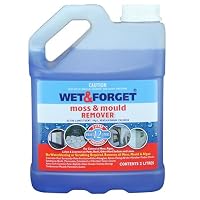 Wet & Forget Moss, & Mould Remover 2L – No Scrub Exterior Moss & Mould removal for Roofs, Decks, Fences, Concrete, Patios, Brick & Cladding –, Bleach-Free Concentrate Formula