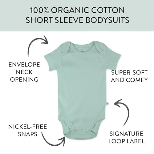 HonestBaby baby-boys 5-pack Short Sleeve Bodysuits One-piece 100% Organic Cotton for Infant Baby Boys2