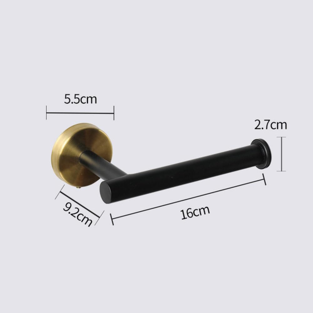 HLTYGWX Gancho para Abrigos, Ganchos para baño, Juego de Accesorios de baño de Acero Inoxidable Negro y Dorado, Barra para Toallas, Soporte para Papel higiénico, Gancho para Ropa, Rollo de baño,