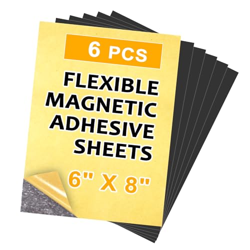 Towjug Magnetic Sheet with Adhesive Backing 6 x 8, 6 Pack