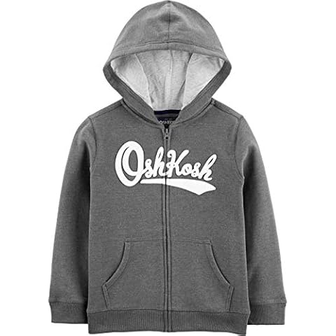 OshKosh B'Gosh Boys' Little Logo Hoodie, Charcoal Heather, 7 Cover