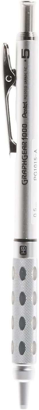 Pentel Graph Gear 1000 Automatic Drafting Pencil, 0.5mm Lead Size, Brushed Metal Barrel, 1 Each (PG1015A)