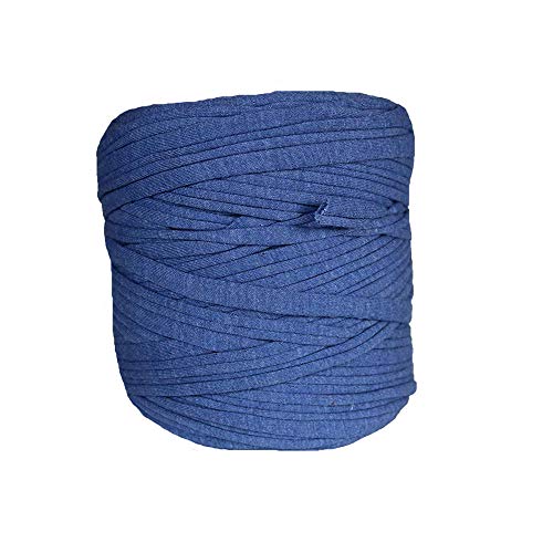 Dusty Blue Art-Yarn,Recycled Cotton T-Shirt Yarn,Crochet Rug Yarn,Fabric Knitting Yarn,DIY Chunky Yarn,Spaghetti Yarn,Home Decor,Bulky Summer Bag Yarn 600g