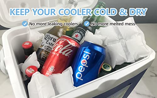 Reusable Ice Pack Sheets For Coolers - Lunch Bags Ice Packs - Dry Ice Sheets For Shipping Food - Flexible Freezer Ice Sheets For Camping, Beach Keep Food Fresh Beverage Cold - 72 Mini Packs, 3 Sheets #TOP2