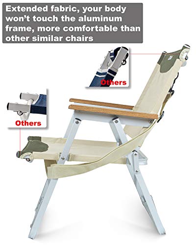 Iclimb Ultralight Low Beach Concert Camping Folding Chair With Handle And Shoulder Strap (Beige - 2Pc) #TOP2