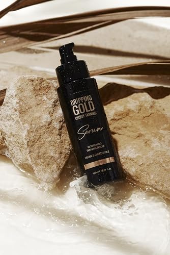 Dripping Gold Luxury Tanning Serum, Hydrating Self-Tanner with Squalane, Rosehip & Hyaluronic Acid, Streak-Free - Image 3