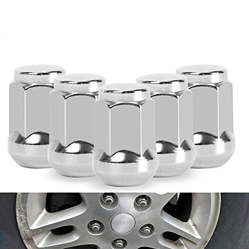 YIBO 20個M12 * 1.25スチールホイールリムイヤーホイールラグナット、キー延長チューナー付き (銀色, M12*1.25)