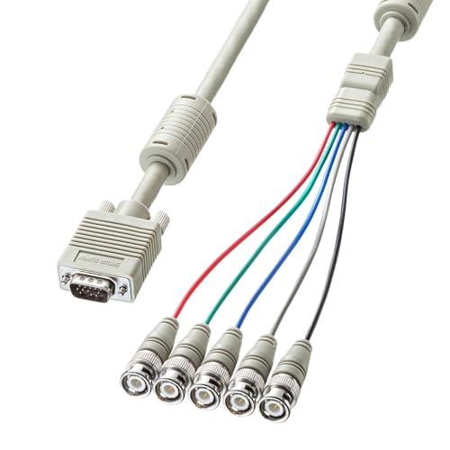 【中古】サンワサプライ KB-5BNC2K アナログRGBケーブル HD15オス-BNC*5 2M 41InU1HitDL.jpg
