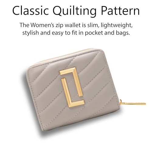 Image of Lavie Luxe Women's Diagonal Flap 25 Quilted Small Zip Wallet | Gift for Women