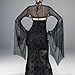 Insgoth Women Rave Sheer Mesh Crop Shrug Top - Bat Bell Long Sleeve Gothic Vampire See Through Evening Dress Fall, Black