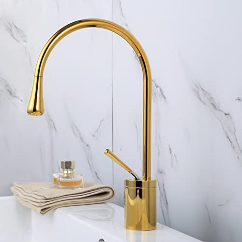 Robinet de lavabo rotatif avec mitigeur eau chaude et froide pour vasque