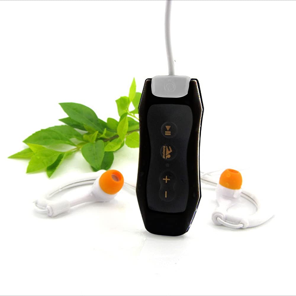 Lettore musicale MP3 con Bluetooth e cuffie subacquee per nuoto e sport acquatici, cavo corto 4 GB, nero