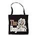 MALIHONG The Dog Father Old English Sheepdog Dog Canvas Tote Bag Black Handbag Gift for Dog Lovers