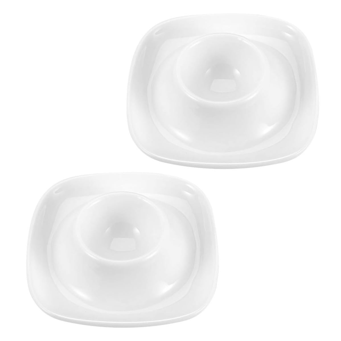 Porta huevos de cerámica blanco TINEASUR de 2 piezas, taza para huevo creativa