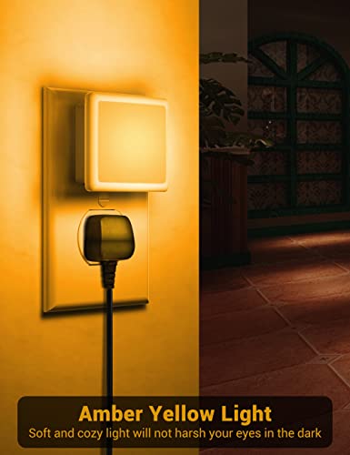 Amber Night Light[2 Pack], Jandcase Led Night Lights Plug Into Wall, Night Light For Kids With Dusk-To-Dawn Light Sensor, 0.3W Soft Warm Night Light For Sleep, Bedroom, Bathroom, Hallway, Non-Dimmable #TOP2