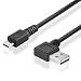 Produktbild BestPlug 50cm 2.0 USB Kabel, Easy USB A-Stecker 90° abgewinkelt auf Micro USB B-Stecker, High Speed, Schwarz