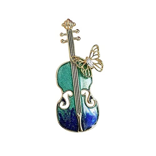 Broche violon en émail peinte à la main pour femme accessoire de mode