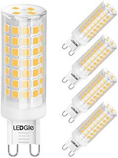 LEDGLE 5 Pack G9 LED Light Bulbs, 700lm Non-dimmable 88LEDs 8W Equivalent to 80 Watt Halogen Bulb, No Flicker Bulb Warm White 3000K