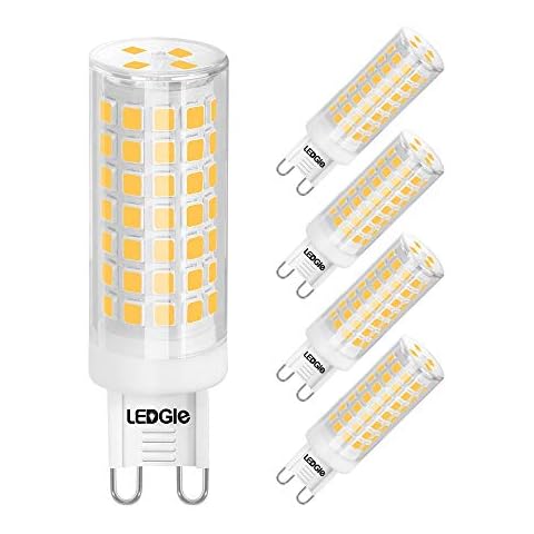 LEDGLE Bombillas LED G9 de 8W, 88 LEDs Blanco Cálido Cover