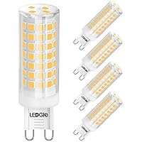 LEDGLE Bombillas LED G9 de 8W, 88 LEDs Blanco Cálido 3000k 700lm,Equivalentes a Lámpara Halógeno de 80W, Pack de 5