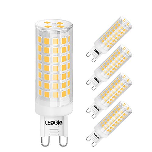 LEDGLE 8W G9 LED Lampen Warmweiß 3000K Kein Flimmern, Mais Birne, Nicht Dimmbar, 700LM ersetzt 80W Halogenlampen, 5er Pack