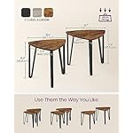 VASAGLE Nesting Coffee Tables, End Tables Set of 2 for Living Room Bedroom, Industrial Small Stacking Side Tables with Metal Frame for Couch, Rustic Brown and Black ULET013B01 - Image 3