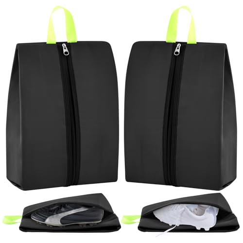 Vincreem 2 Pcs Smell Proof Cleat Bag, Athletic Soccer & Golf Shoe Bag for Odor-filled Cleats & Gym Shoes, Odor Absorbing & Water Resistant Shoe Organizer for Travel Sports Men Women (Black) by Vincreem - Used condition - US$14.15