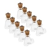 Alipis Kleiner Herzförmige Wunschflaschen aus Glas mit Korken – 30 Stück Selbstgemacht Glasfläschchen für Basteln Schmuck und Dekoration