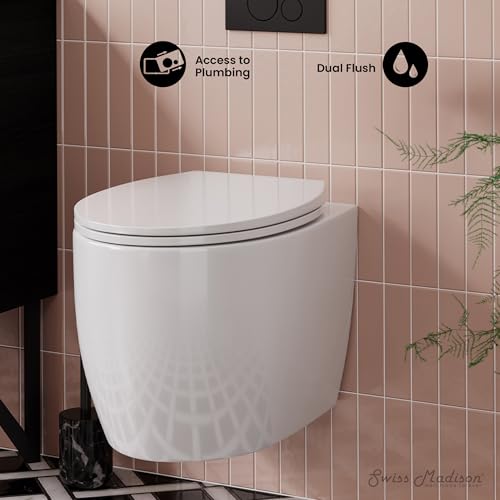 Swiss Madison SM-WT490 Classe Wall-Hung Elongated Toilet Bowl, Glossy White - Thumbnail 2