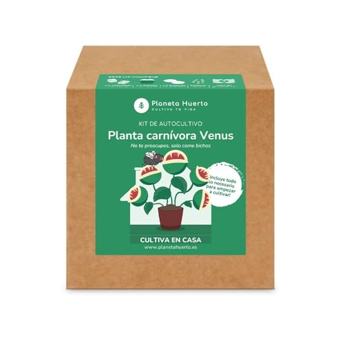 PLANETA HUERTO | Kit de Autocultivo Planta Carnívora Venus Atrapamoscas Planeta Huerto – Fácil y Divertido para Cultivar en Casa