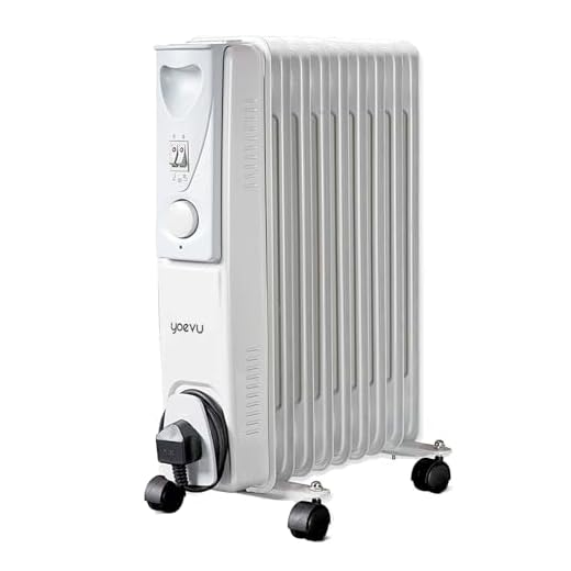Yoevu - Radiador de aceite de 2000W, calefactor de bajo consumo. Termostato regulable, radiador con protección contra sobrecalentamiento, radiador de 9 placas, estufa eléctrica móvil en salón