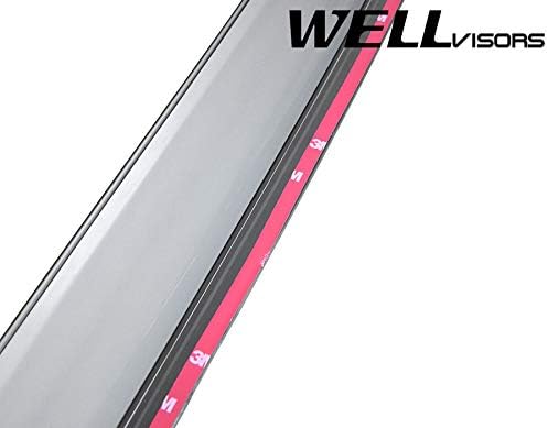 WellVisors Window Visors Wind Deflectors Compatible with Chevrolet Chevy 2012-2020 Sonic Hatchback with Black Trim Rain Guards 3-847CH002