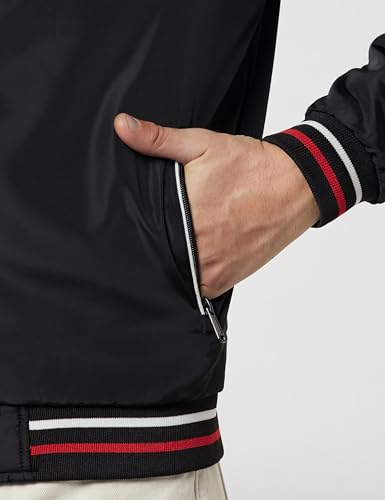 Image of The Indian Garage Co Men Slim Fit Solid Bomber Jackets