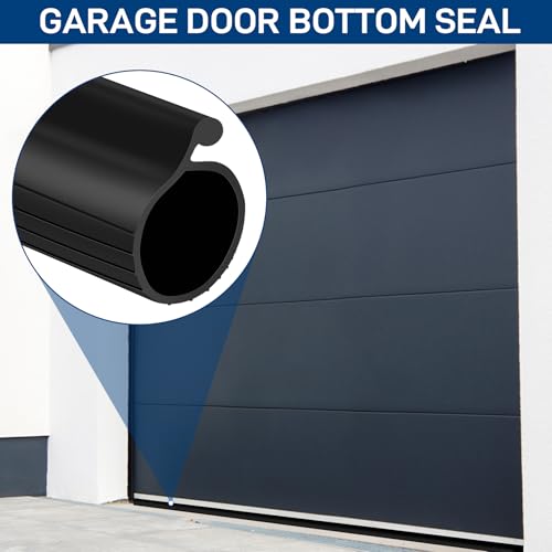 16.5 FT Garage Door Bottom Seal Rubber 0.35" Big P Bulb Bottom Garage Weather Stripping for Single Channel, Flexible Weatherproof Replacement Strip Seal Fits 16.5FT Wide, Black by MYFAMIREA - Image 8
