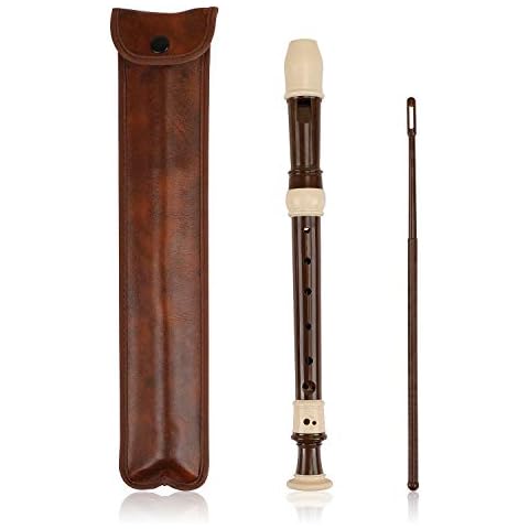 Recorder 8 Hole Descant Flauta Soprano Recorder Professional Treble Flute Baroque Style C Key for Adults With Fingering Chart Instructions Cover