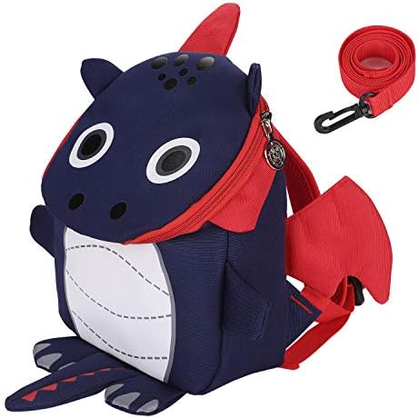 Kids Toddlers Dinosaur Backpack Rucksack Cute Animal 3D Kindergarten School Bag Book Bag Daypack Childrens Backpack Lunch Bag Nursery Bag with Anti-Lost Harness Leash for Boys Girls 1-6 Years Old