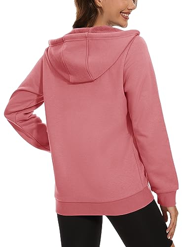 Magcomsen MCS-L23W900-509-PINK-2XL Women'S Fleece Lined Zip Up Hoodies Casual Hooded Jacket Workout Full Zip Sweatshirts Pocket Coats Pink Xl thumb #3