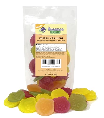 Vegan Swedish Candy Lion Gummies - Fruity Lion Shaped Gummies, Safari Candy, 8 Ounce image 5