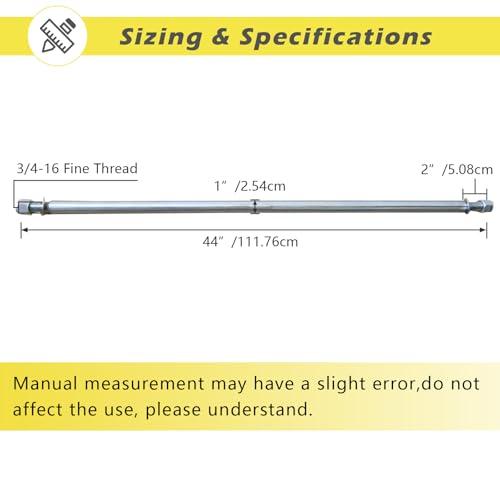 Image of Axle 1 inch Diameter 44 inch Steel Axle Rod With 1 inch to 3 /4 inch Step-Down & 3 /4-16 Fine Thread 1 /4 inch Keyway For ATV Go-Karts Quads Dune Buggies