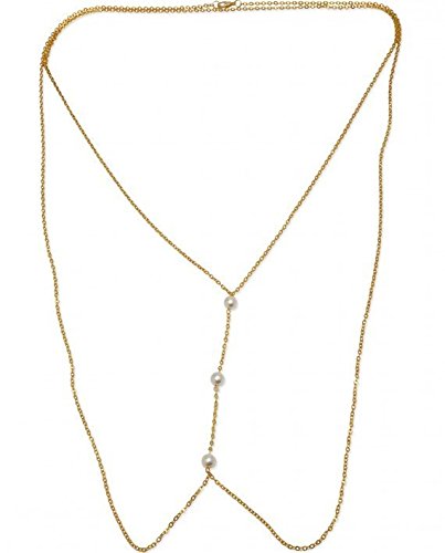 TOWN OF TRINKETS 10mm 3 simulted Pearls Cross over Body Bikini Waist Link Chain (B012TUJEFK) Amazon Price History, Amazon Price Tracker